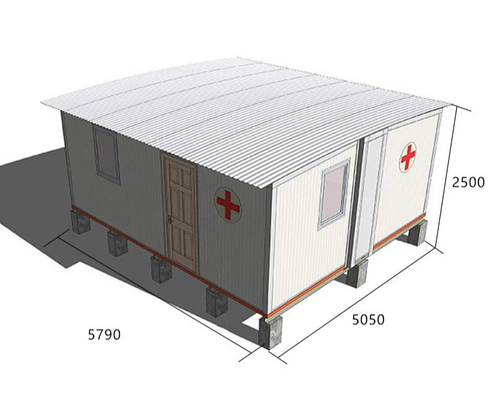 سفارشی Q355 H Beam Steel Frame Hospital 0.376mm THC Sheet Prefab Barn Homes